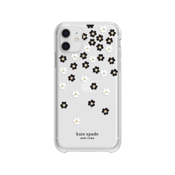 Kate Spade Defensive Hardshell Case for the iPhone 12 and 12 Pro, Flowers/Clear - Picture 4 of 9